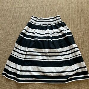 Kate Spade Black and White Striped Midi Skirt